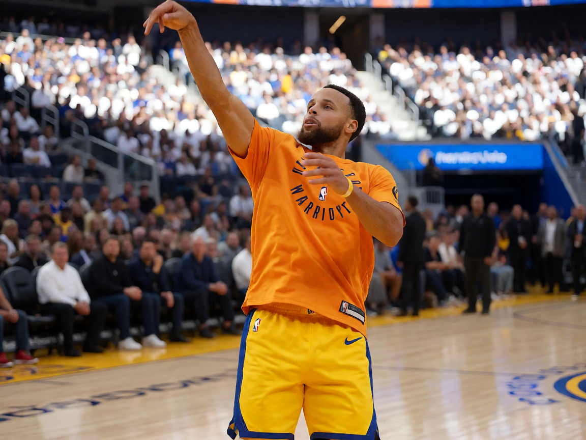 NBA常规赛湖人迎战勇士，库里在场上的精彩瞬间